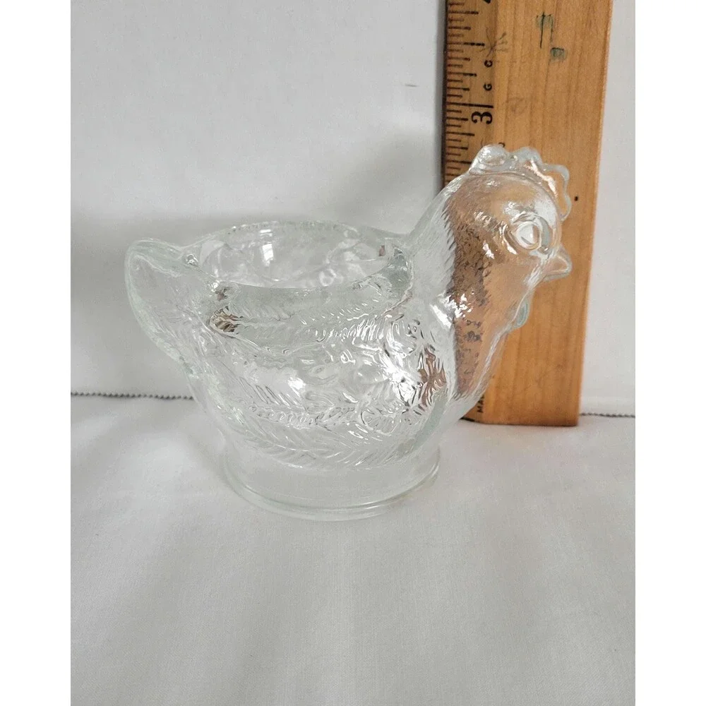 Vintage Egg Cup Clear Glass Hen on Nest WMF Germany